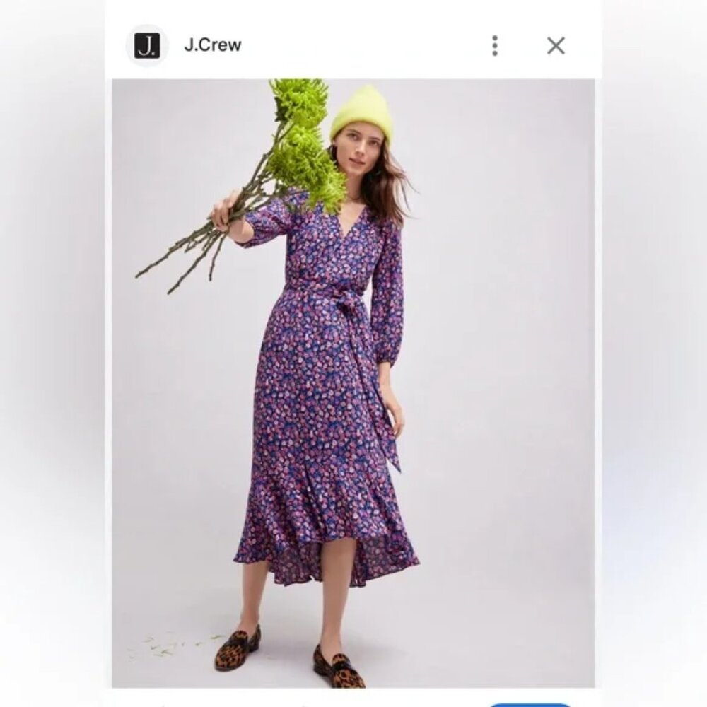 J. Crew tie waist midi floral dress
